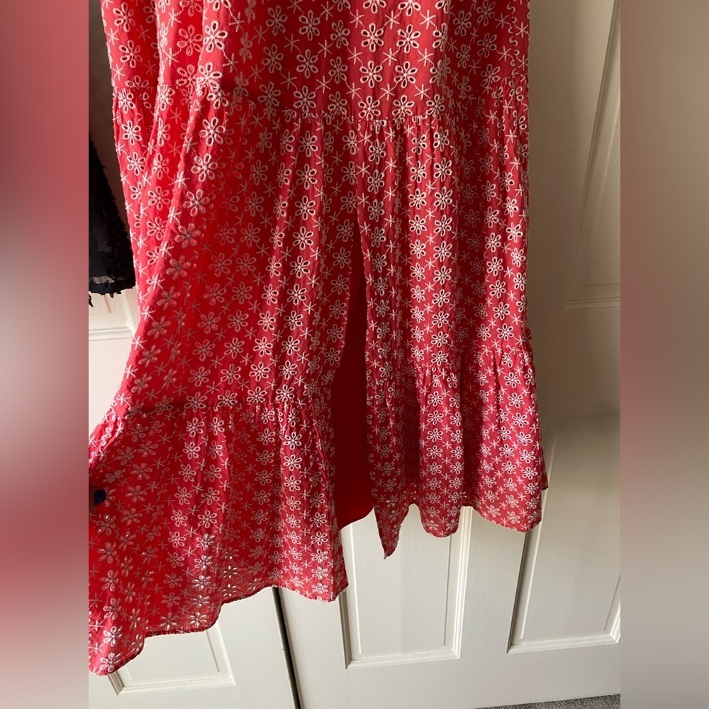 Red Floral Sleeveless Dress - Picture 2 of 4